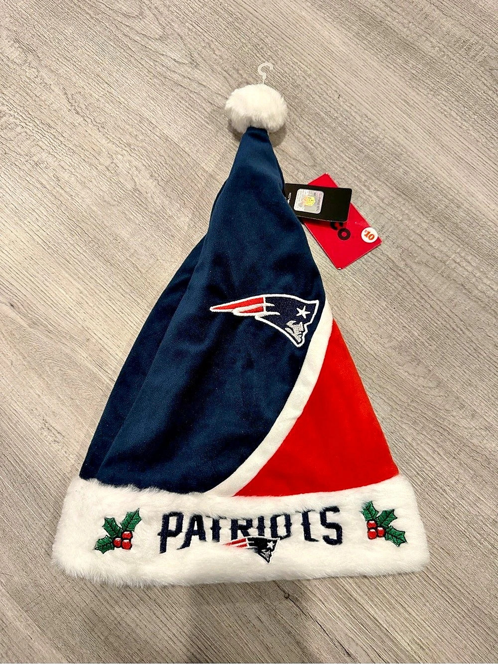 New England Patriots NFL Santa Hat NWT